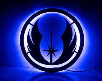 Star Wars Jedi Rebel LED Sign, Black Baltic Birch Decor