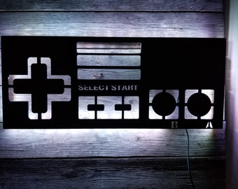 NES Controller LED Wall Art, Retro Game Room Decor