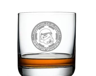 Stormtrooper Whiskey Glass, Imperial Logo Bourbon Glass, Star Wars Gift