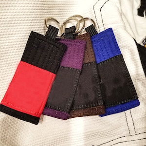 Jiu Jitsu Belt Ranked Keychains. Brazilian BJJ Jiujitsu Keychains for Martial Arts