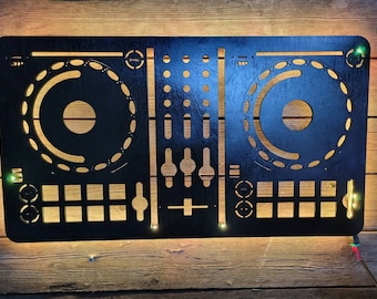 Backlit DJ Console LED Sign, RGB Remote, Music Room Decor