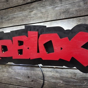 Roblox 2 Gaming custom LED Sign, Video Game Art, Gamer Room sign Décor, Mancave, Kids party