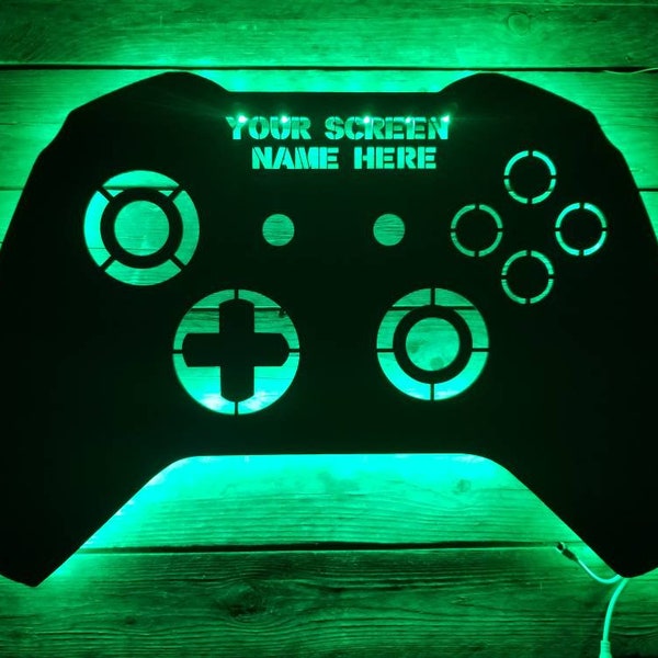 XXL sized led XBOX game controller back lit sign,  Game room decor, wall art, video game art, RGB color changing w/ remote