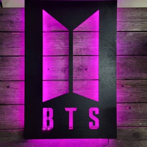 BTS LED logo sign, led wall poster, K Pop Neon light sign