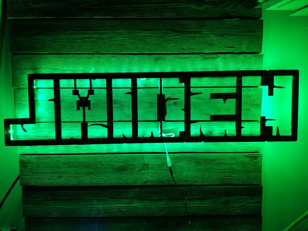 Personalized Minecraft Inspired Name / Screen Name LED Sign, Mine Craft ...