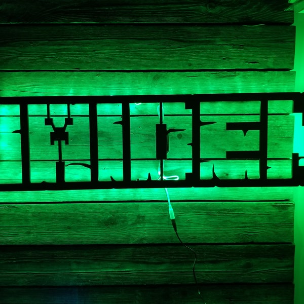 Personalized Minecraft inspired Name / Screen Name LED Sign, Mine Craft Video Game Art, Game Room Décor, Sign