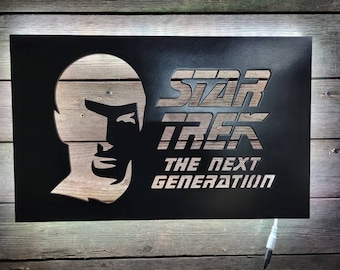 LED Backlit Star Trek Sign, Starfleet Insignia, Game Room Decor