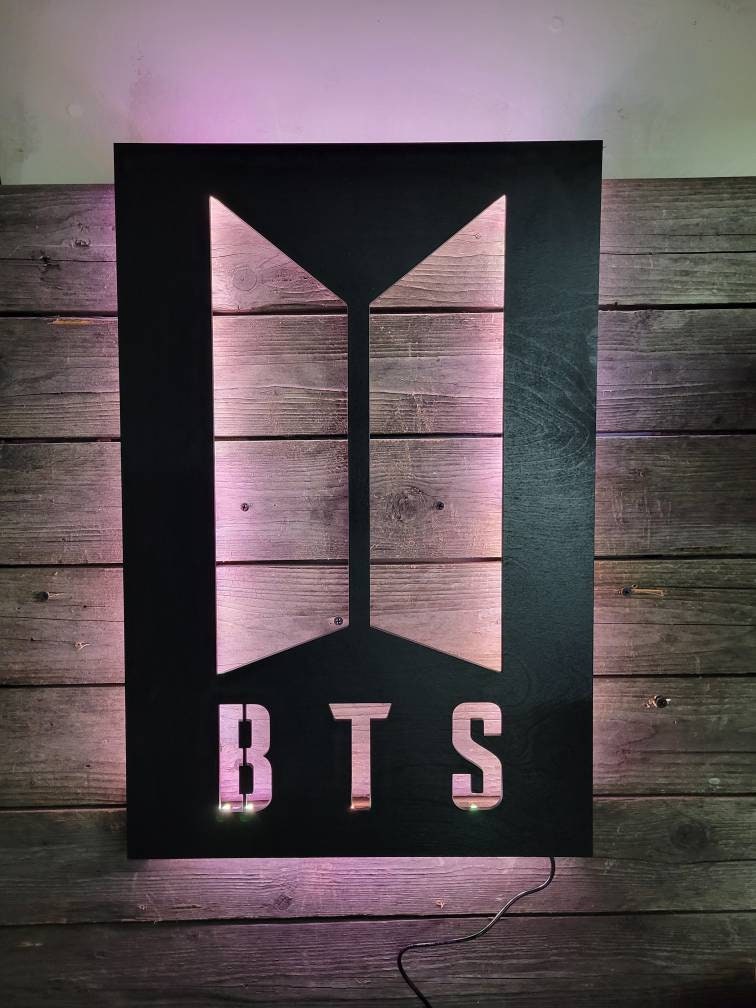 BTS LED Logo Sign, Led Wall Poster, K Pop Neon Light Sign - Etsy