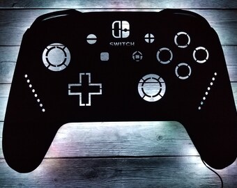 XXL Nintendo Switch Pro Controller LED Sign, Game Room Wall Art