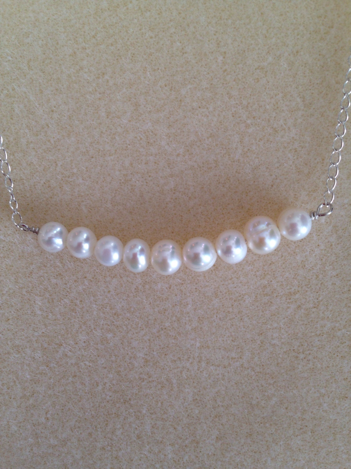 Freshwater Pearl Necklace Minimalist Necklace Bar Necklace - Etsy