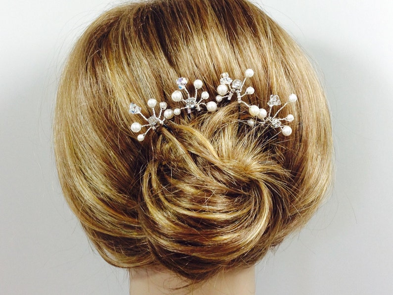 Bridal Hair Pins Set of 4 Wedding Hair Accessories Etsy