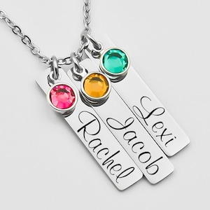 Personalized necklace, tag necklace with names, mothers necklace, kids names, custom necklace