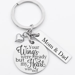 Memorial Keychain Family Loss Mom and Dad Memorial Your - Etsy