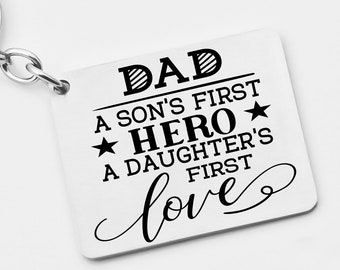 Keychain de jour de pères coutumiers, papa un fils d’abord héros un premier amour de dughters