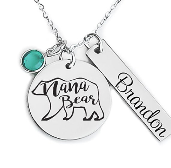 NANA Bear Necklace for Mothers Mothers Day Gift Necklace With Kids Name Gift for New Mom Mama Bear Mommy Necklace Custom Necklace Etsy Canada