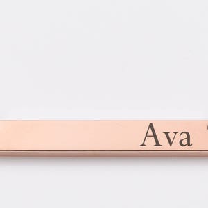 name necklace, Rose gold necklace, silver necklace, yellow gold necklace, bar necklace, horizontal bar
