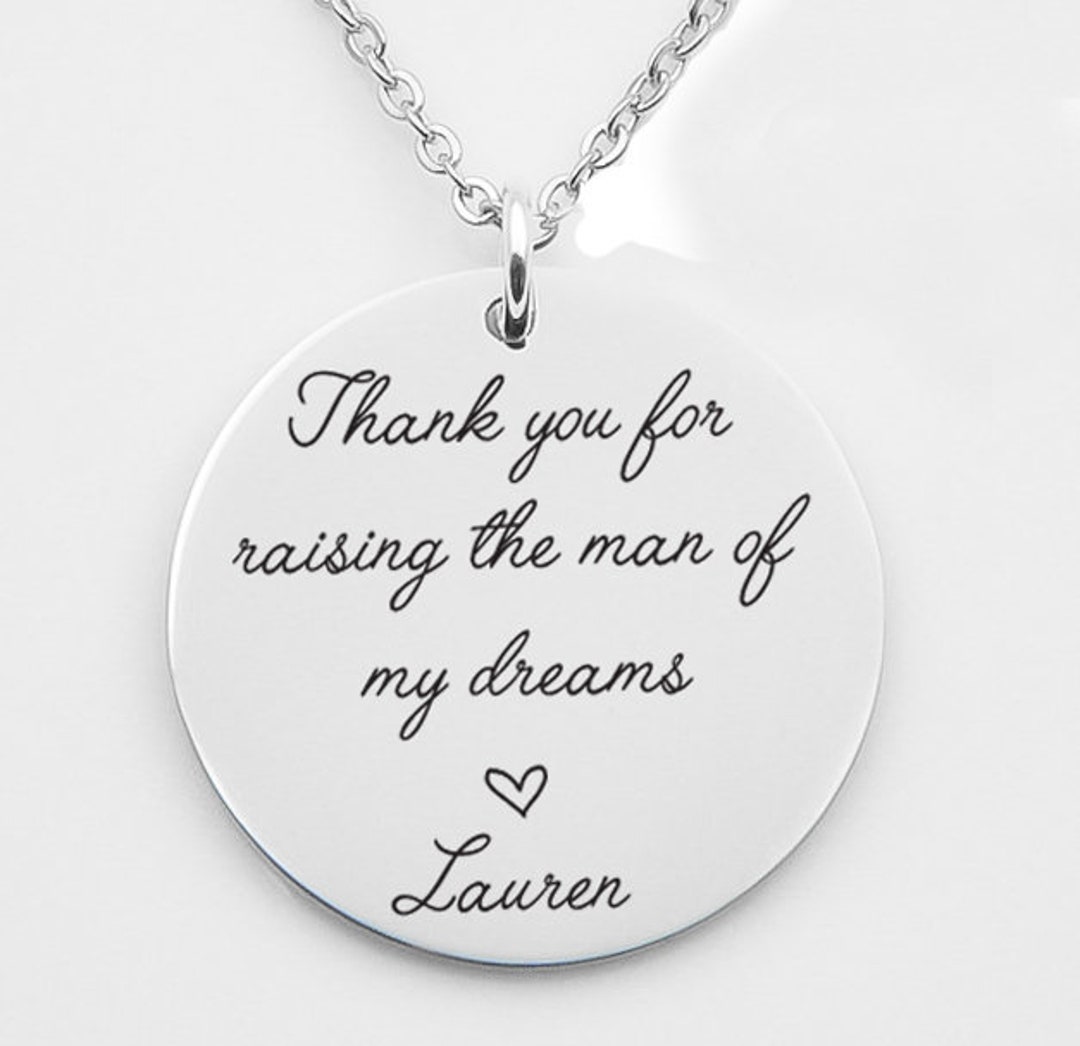 Thank You for Raising the Man of My Dreams Necklace, Wedding