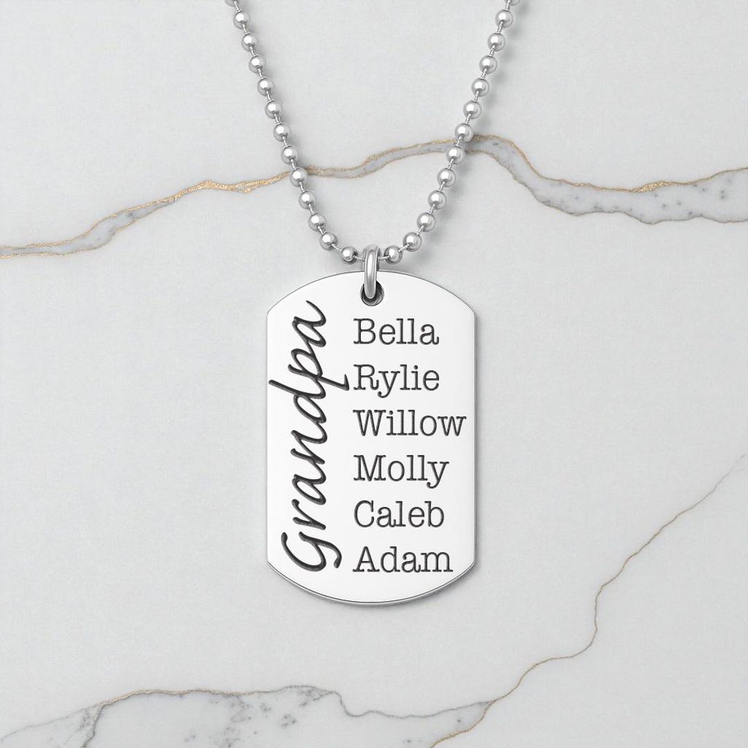 Grandpa, Papa, Necklace With Kid's Names, Custom Personalized Necklace ...