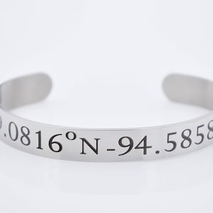 latitude longitude bracelet, location jewelry, special place location jewelry, latitidue necklace, gift, special message inside bracelet