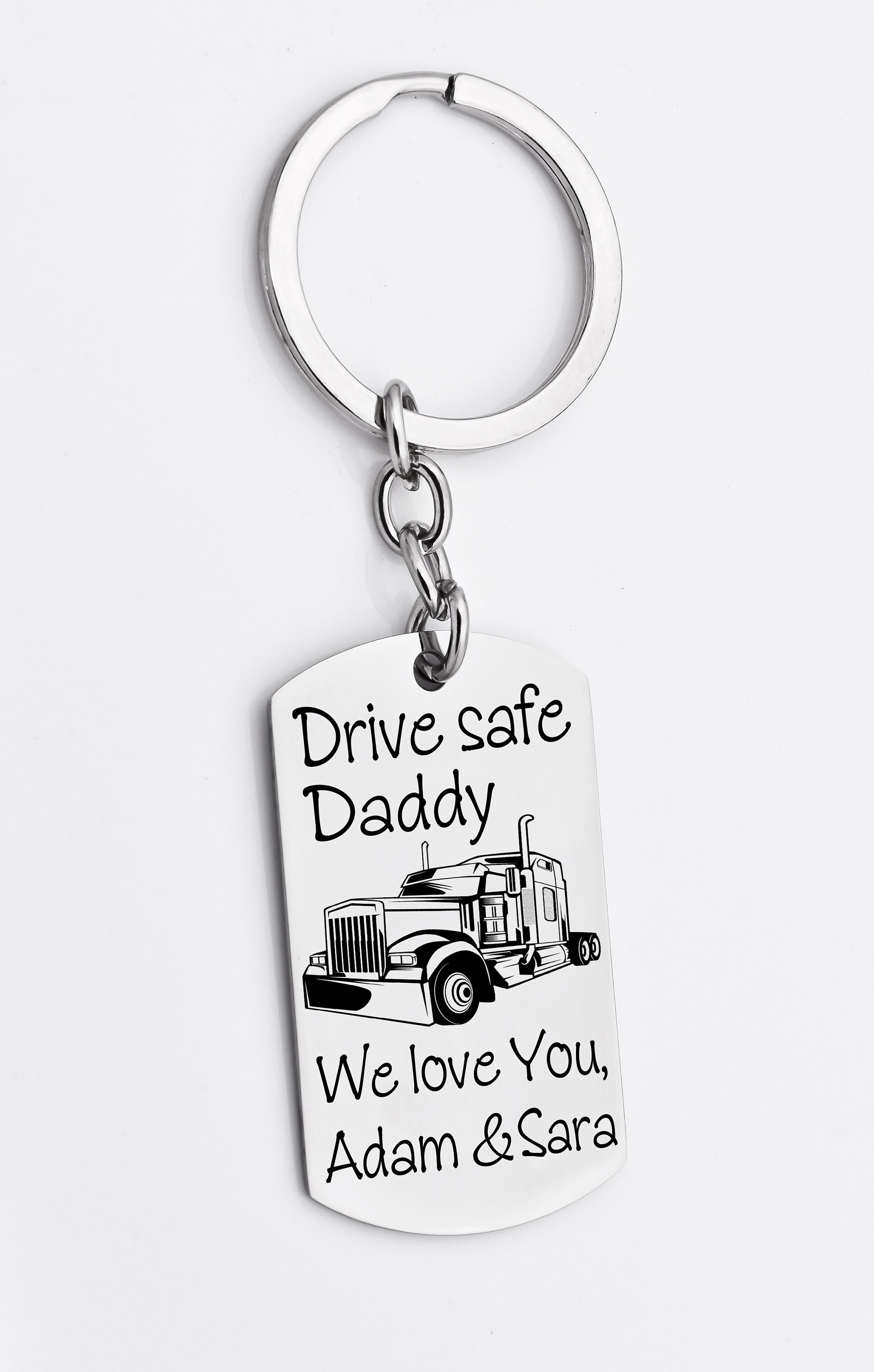 Dad Keychain -IBH Dad Driver Keychain Daddy Be Safe Come Home To Me Key RingKeychainZipper Pull- Daddy Gift Trucker Gift