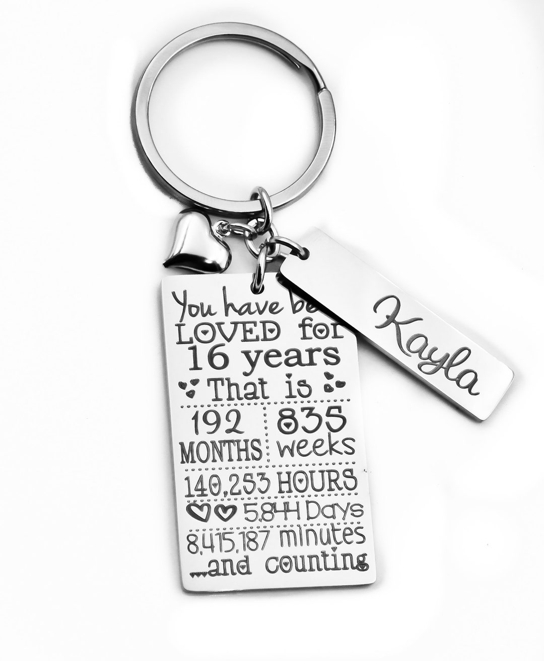 Sweet 16 Key Chain, Gift for Daughter, You Have Been Loved, Anniversary
