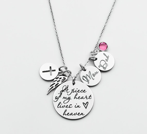 Mom and dad memorial necklace 2025