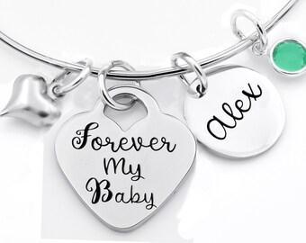 Bracciale commemorativo per la perdita del padre, in argento sterling con timbro a mano - Italia