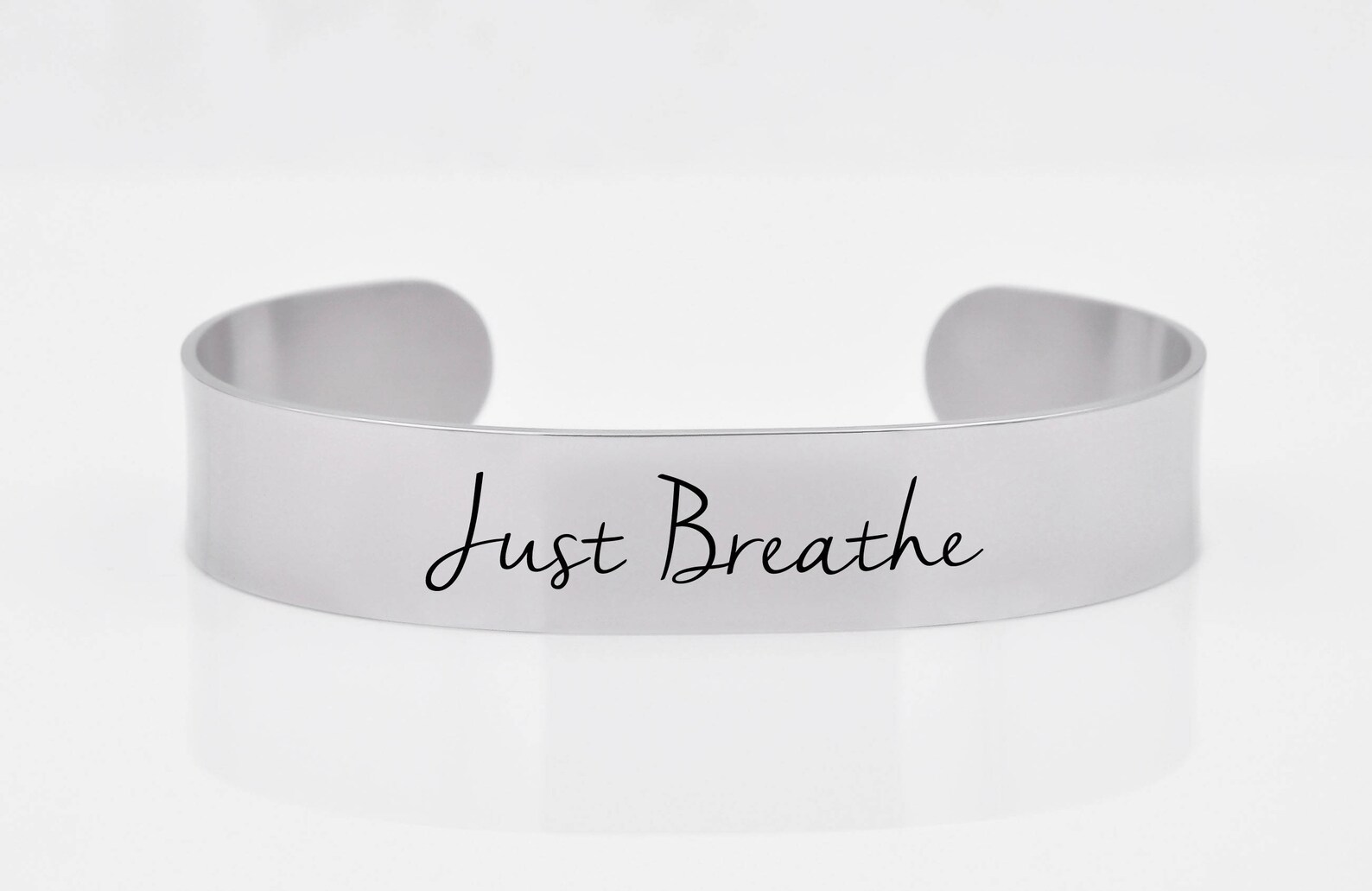 Just Breathe Bracelet Jewelry Bracelet Personalized Cuff - Etsy