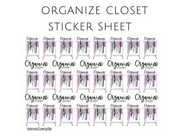 Organize Closet Planner Stickers, Spring Cleaning Stickers