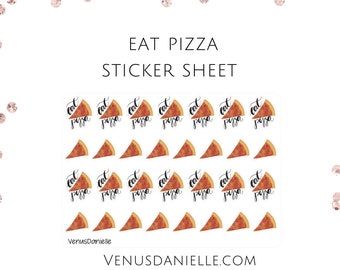 Pizza Night Stickers For your Planners, Food Stickers, Eat Pizza,Pizza Slice, Meal Planning, Bullet Journal, For use in Erin Condren
