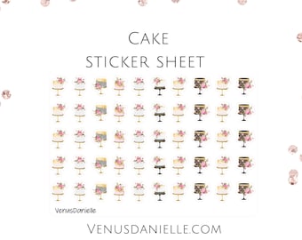 Birthday Cake Stickers, Celebration Stickers, Reminder Sticker Sheet