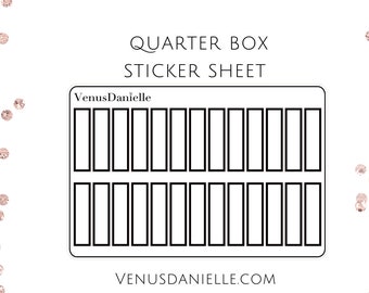 Quarter Box Planner Stickers, Black and White Box Stickers, Neutral Planner Sticker Sheet, Label Stickers, Appointment Sticker Sheet