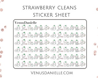 House Cleaning Strawberry Planner Stickers