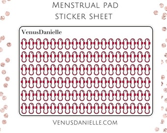 Menstrual Pad Planner Stickers - Period Tracker Stickers, Health Planner Decor, Menstrual Cycle Stickers, Monthly Tracker Stickers