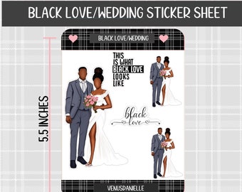 Wedding Stickers, Stickers for black women, black girl sticker, large deco sticker, Wedding Planner, Deco Stickers, Doll Sticker Sheet