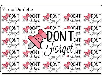 Don't Forget Planner Sticker Sheet - Reminder Stickers, Task Organizers, To-Do List Decor, Planner Essentials