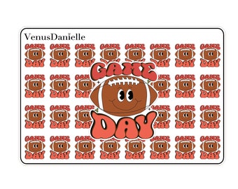 Football Game Day Sticker Bogen - Perfekt für Planer, Scrapbooking, Journals, Tailgating, Sportfans, Fußballliebhaber, dekorative Aufkleber