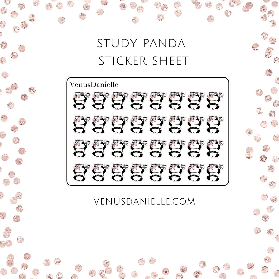 Study Time Planner Sticker Sheet - Panda Stickers, Study Planner Decor ...