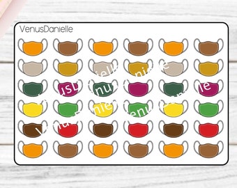 Face Mask Planner Stickers, Stickers for Calendars, Reminder Stickers, Functional Planning