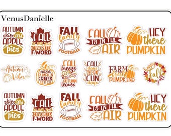Fall Quote Decor Planner Stickers