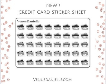 Minimal Credit Card Payment Reminder Stickers, Planner Stickers