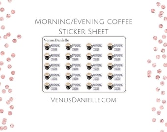 Coffee Planner Sticker Sheet, Drink Tracking, To-Do Planner Decor