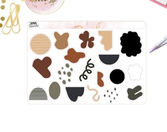 Abstract Sticker Sheet Modern Art Stickers, Colorful Deco Stickers, Abstract Design Stickers, Artistic Planner Stickers, Unique Stickers