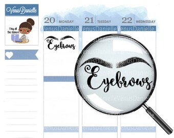 Eyebrow Planner Stickers,Eyebrow Appointment, Brow stickers
