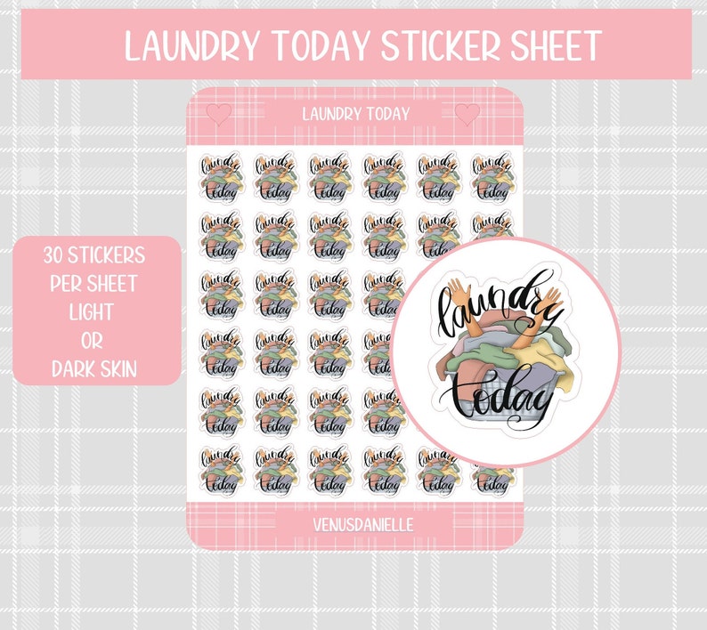 Laundry Planner Stickers, Functional Planning, Chore Sticker Sheet, Cleaning Stickers for Planners and Calendars, Housework Sticker, Icon image 2