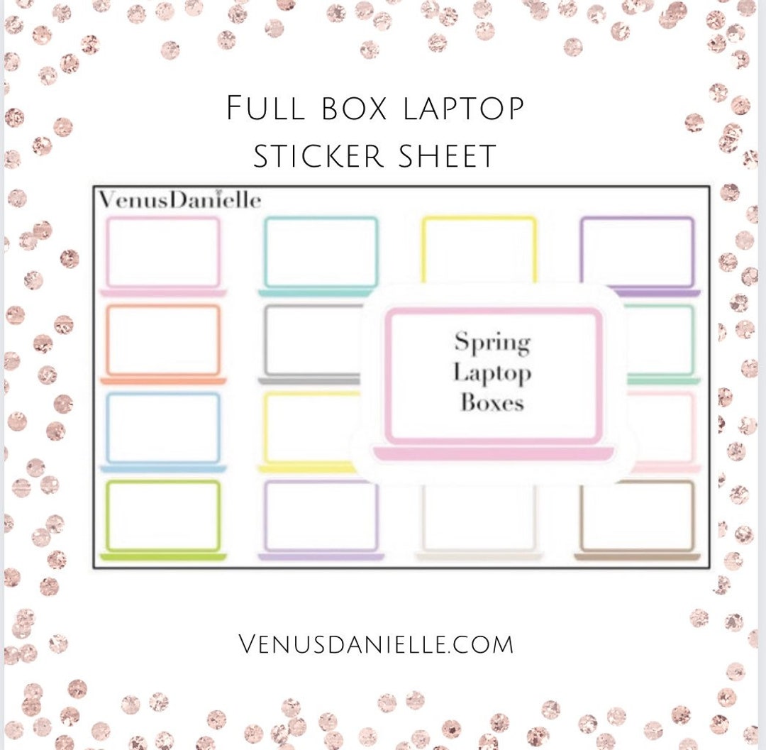 Notebook Spring Sticker Pastel Laptop Planner Stickers: Spring Theme Full Box Sticker - Etsy