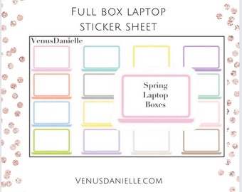 Full Box Spring Laptop Planner Stickers, Full Box Sticker, Pastel Stickers, Spring theme sticker, Laptop Sticker