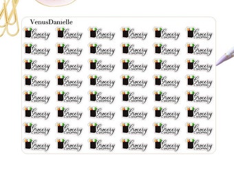 Grocery Shopping Bag Planner Stickers, Reminder Sticker Sheet,  For Use In Erin Condren