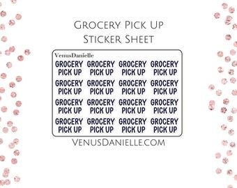 Grocery Pick Up Sticker Sheet, Shopping, Tracking, To-Do Planner Decor
