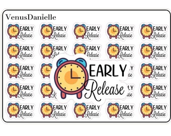 Early Release Planner Stickers, Early Dismissal Academic, Class Time Tracker, Education